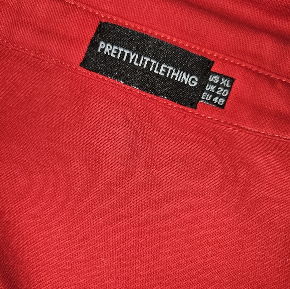 Plus Size SZ 16 Red Utility Shirt Dress - Picture 3 of 5